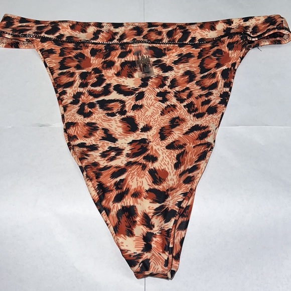 Women's High Rise Thong Cheeky Bikini Bottom Animal print - Picture 3 of 7